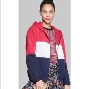 Color Blocked Zip-Up Windbreaker Jacket